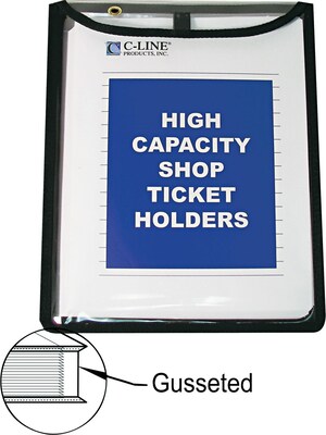 C-Line Job Ticket Holder, 9 x 12, Clear with Black Edges (39912)