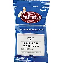 Papa Nicholas® French Vanilla Ground Coffee, Regular, 2.5 oz., 18 Packets