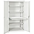 Sandusky 66H Pull-Out Tray Steel Storage Cabinet with 5 Shelves, Standard White (ET52362466-22LL)