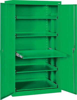 Sandusky Pull Out Tray Shelves Storage, Primary Green