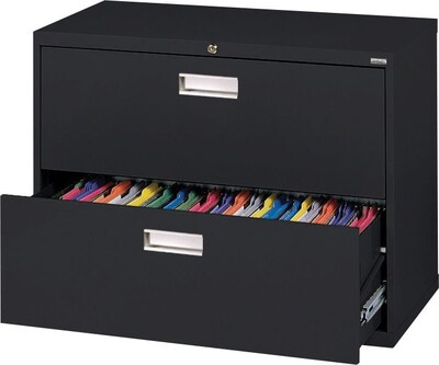 Sandusky 2-Drawer Lateral File Cabinet, Black, 36, (LF6A362-09)