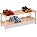 Honey Can Do® 2-Tier Shoe Rack, Unfinished Natural Wood (SHO-09368)