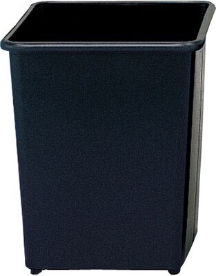 Safco Steel Trash Can with no Lid, Black, 7.75 gal. (9612BL)