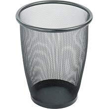 Safco Onyx Round Wastebasket, Black Mesh, 3/Pack (9717BL)