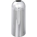 Safco Reflections Open Top Dome Receptacle Stainless Steel Trash Can with Lid, Gray, 15 gal. (9875)