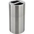 Safco 30 gal. Dual Aluminum Recycling Receptacle, Silver