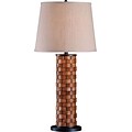 Kenroy Home Shaker Table Lamp; Dark Woven Wood Finish