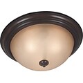 Kenroy Home Triomphe 3 Light Flush Mount with Self Ballasted Bulb; Cocoa Finish