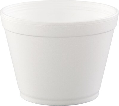 Dart® J cup® Round Insulated Foam Food Containers, 16 oz., White, 500/Carton (16MJ32)