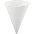 Konie® Rolled-rim Paper Cone Cup, White, 4 oz