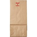 Heavy Duty Brown Kraft Paper Grocery Bags; Capacity 5 lbs., 500/PK