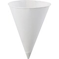 Konie® KR White Rolled Rim Cone Cups, 4.5 oz. Capacity, 200/Bag, 25 Bags/Pack, 5000 Cups Total