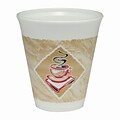 Dart® Cafe G™ 12X16G Foam Hot/Cold Cup, 12 oz. White With Brown and Red, 1000/Pack