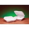Genpak® SN203 Large Snap-It Hinged Dinner Container; White, 3(H) x 9 1/4(W) x 9 1/4(D), 200/Pack