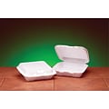 Genpak® SN220 Small Snap-It Hinged Dinner Container, White, 2.38(H) x 7.63(W) x 8.44(D)