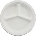 Chinet® VISTA Dinnerware Plate, 3 Compartments, 9 1/4(Dia), White, 500/Pack (HUH21228)