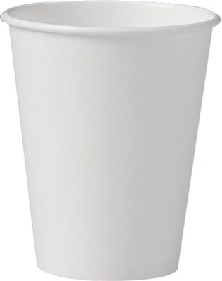 Solo Uncoated Paper Hot Cups, 8 oz., White, 1000/CT (U508-2050)