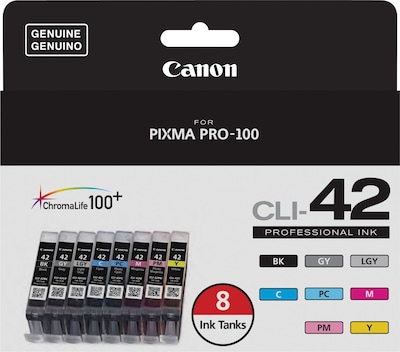 Canon 42 Color Assortment Standard Yield Ink Cartridge, 8/Pack (6384B007)