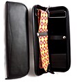 Bey-Berk BB514 Leather Travel Tie Case With Accessory Pocket and Hanging Hook, Black