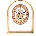 Bey-Berk CM668 Brushed Gold Plated Georgetown Quartz Clock With Skeleton Movement
