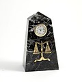 Bey-Berk CM815 Black Zebra Marble Quartz Clock, Legal