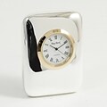 Bey-Berk CM920 Silver Plated Chicago Quartz Clock With Gold Bezel