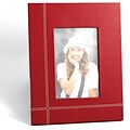 Bey-Berk D1619 Red Leather Picture Frame With Easel Back, 4 x 6