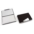 Bey-Berk D259N Leather Business Card Case With Aluminum Trim, Black