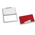 Bey-Berk D259 Leather Business Card Case With Aluminum Trim, Red