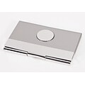 Bey-Berk D297 Nickel Plated Business Card Case With Round Medallion and Satin and Shiny Finish