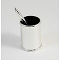 Bey-Berk Pen Cup With Black ABS Plastic Lining, Silver Plated (D595)