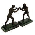 Bey-Berk R10A Atlas Bookends, Brass and Marble Base, Bronze Finish