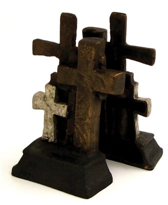 Bey-Berk Cross 4.25 Cast Metal Bookends, Bronze (R10Z)