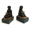Bey-Berk R11C Reading Boy and Girl Bookends, Solid Brass, Bronze Finish