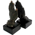 Bey-Berk R19P Hands Bookends, Solid Brass and Wood, Bronzed
