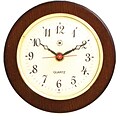 Bey-Berk WS071 Wood Analog Porthole Wall Clock, Brown