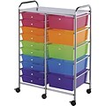 Blue Hills Studio Multi Color Double Storage Cart, W/15 Drawers