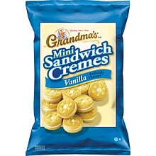 Grandmas Mini Vanilla Creme Cookies, 3.71 oz, 24/Carton (45095)