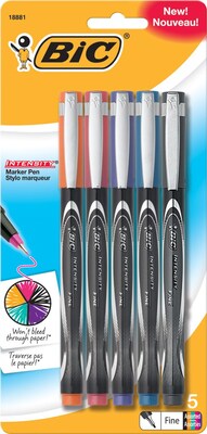 BIC Intensity Permanent Pens, Fine Point, Assorted Ink, 5/Pack (FPINAP51-AST)