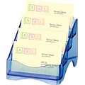 Officemate® Blue Glacier Desk Accessories, 4-Tier Business Card Holder