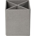 Bigso Pencil Cup with Dividers Light Grey