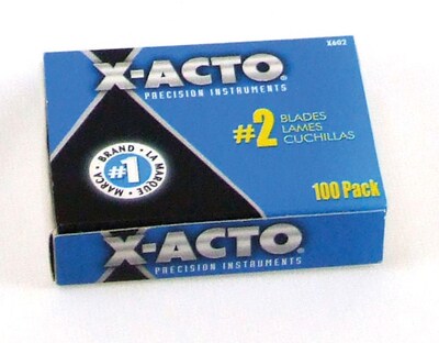 X-Acto #2 Bulk Pack Replacement Blade for X-Acto Knives, 100/Box (X602)