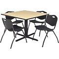 Regency® 42 Square Table Set with 4 Chairs, Beige/Black