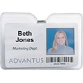 Advantus ID Badge Holder - Horizontal with Clip, 4 x 3 Insert Size, 50/Pack (75456)