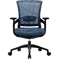 Skate Ergonomic Patterned Mesh Managers Chair, Adjustable Arms, Blue