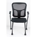 Raynor Eurotech Fabric Seat Flip Nesting Chair, with Arm, Black, 2/Carton
