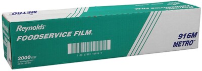 Reynolds Wrap Metro Light-Duty PVC Film Roll with Cutter Box, 18 x 2000, Clear (REY 914M)