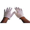 Ambitex Inspector Gloves, 100% Cotton, One Size Fits, White, 1 Dozen