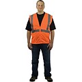 Protective Industrial Products Safety Vests, ANSI Class 2, Zipper Orange Mesh, Large (302-MVGZ4POR-L