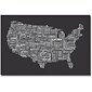 Trademark Global Michael Tompsett "US Cities Text Map III" Canvas Art, 30" x 47"